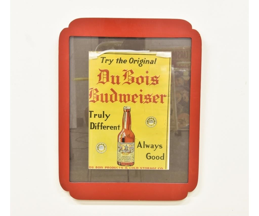 Framed and matted metal advertizing