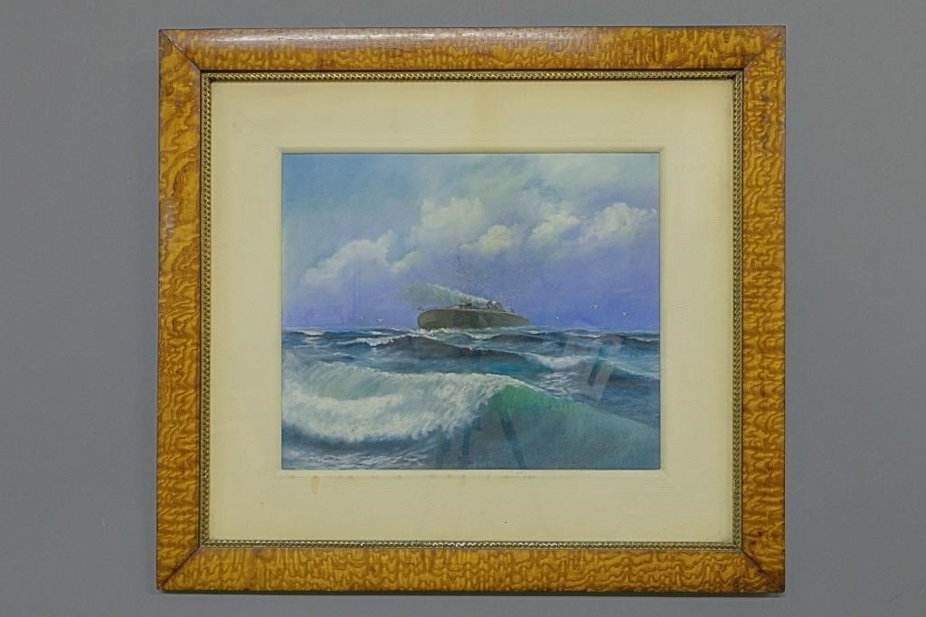 Framed and matted pastel of a