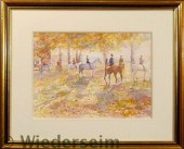 Framed and matted watercolor p
