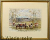 Framed and matted watercolor p
