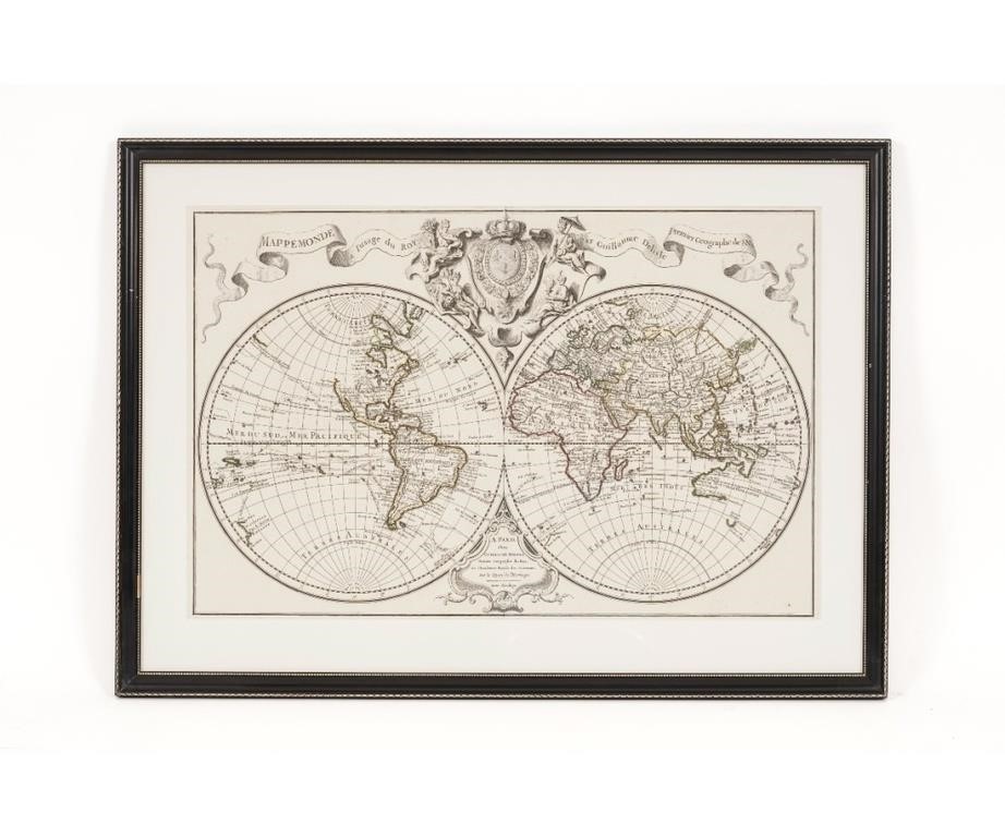 Framed and matted World Map by A