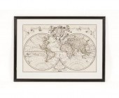 Framed and matted World Map by