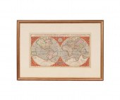 Framed and matted World Map, G