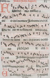 FRAMED ANTIPHONARY SHEET MUSIC