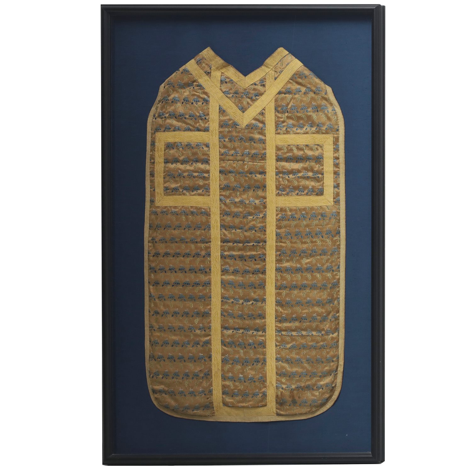 FRAMED ANTIQUE BROCADE CHASUBLE