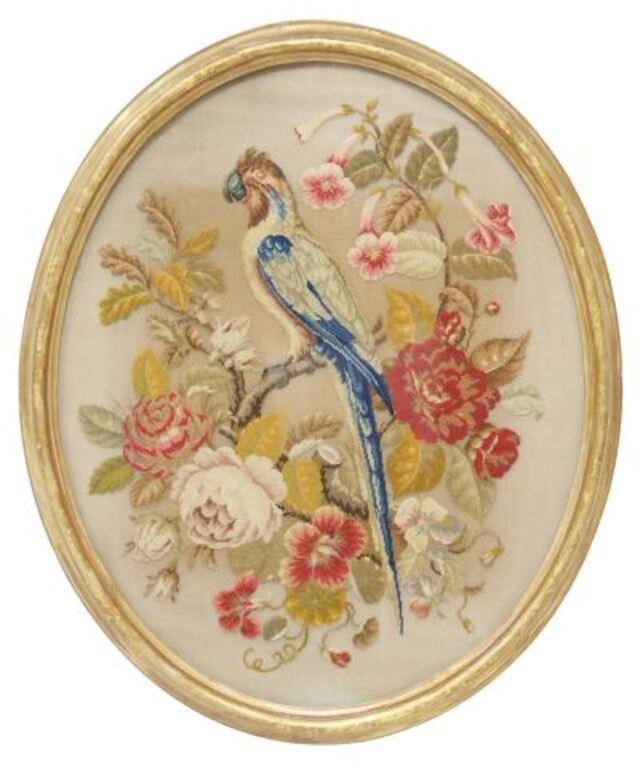 FRAMED ANTIQUE NEEDLEWORK PICTURE