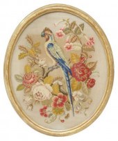 FRAMED ANTIQUE NEEDLEWORK PICT