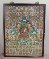 Framed Antique Tibetan Thanka.