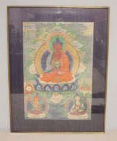 Framed Antique Tibetan Thanka.
