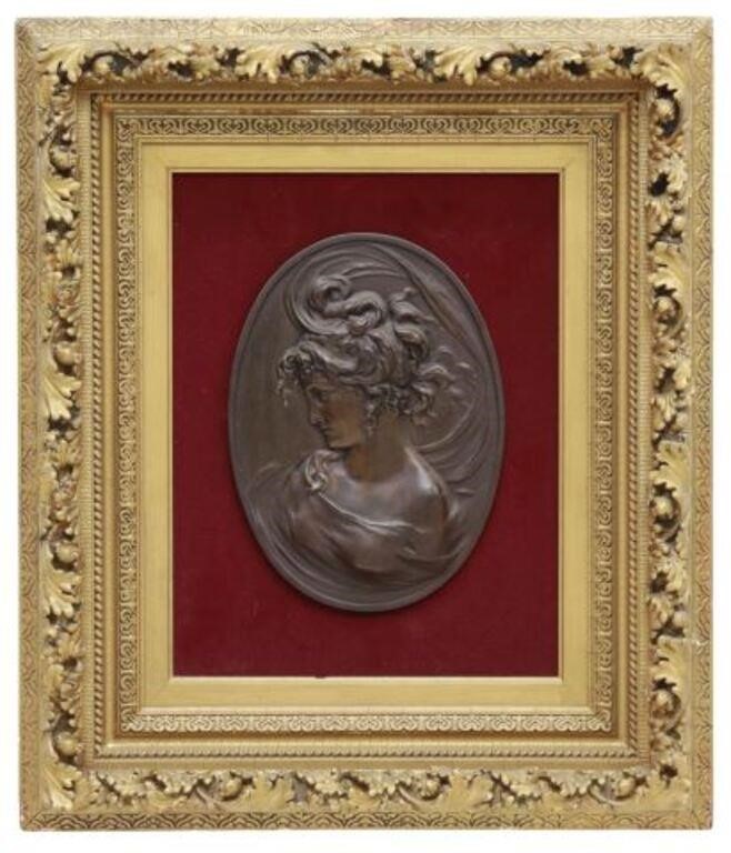 FRAMED ART NOUVEAU CAST IRON