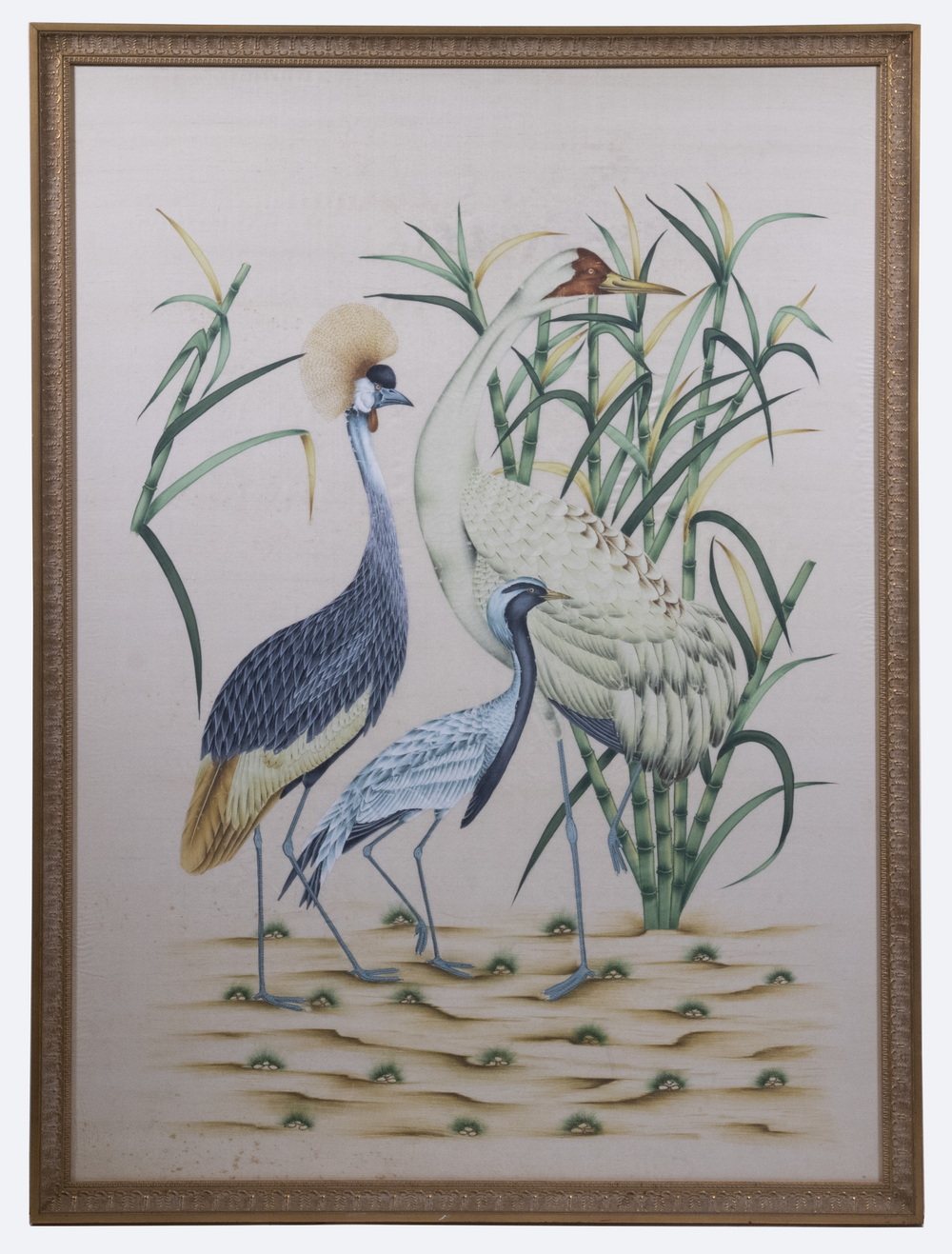 FRAMED ASIAN BIRD PAINTING ON
