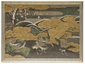 FRAMED ASIAN PAINTING ON FABIC