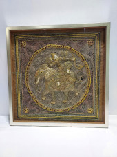 FRAMED BURMESE HAND EMBROIDERE