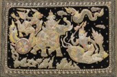 FRAMED BURMESE KALAGA EMBROIDE