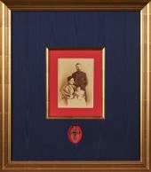 FRAMED CABINET PHOTO AND A SIL