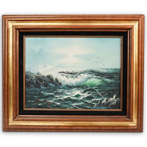 FRAMED CARTHY SEASCAPE OIL