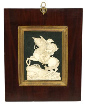 FRAMED CARVED RELIEF PLAQUE NA
