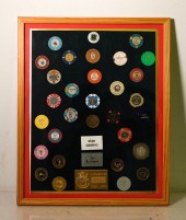 FRAMED CASINO POKER CHIPS & TO