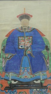 FRAMED CHINESE ANCESTRAL PORTR