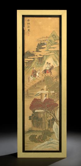 Framed Chinese Scroll on Silk, 
