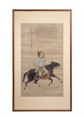 FRAMED CHINESE SILK PAINTING O