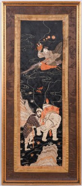 FRAMED CHINESE SILK THREAD EMB