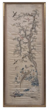 FRAMED CHNESE SILKWORK Silk on