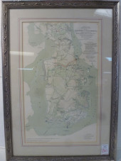 FRAMED CIVIL WAR MAP; YORKTOWN