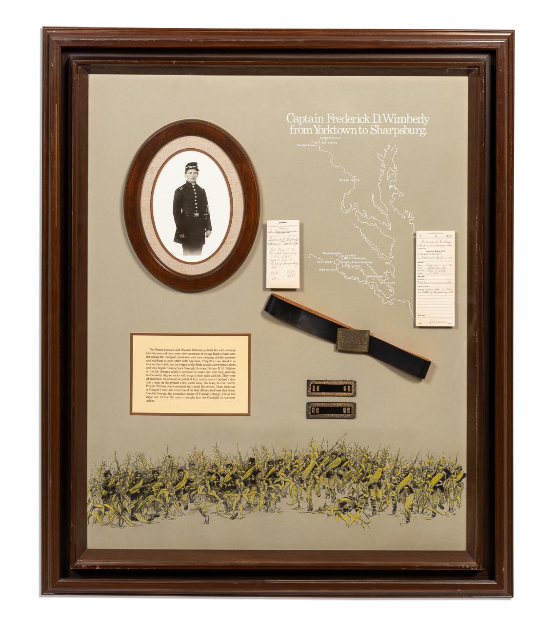 FRAMED CIVIL WAR "SHOULDER STRAPS &