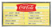 FRAMED COCA-COLA MENU BOARD W/