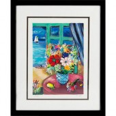 FRAMED COLOR SERIGRAPH, BLUE V
