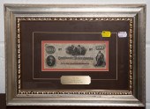 FRAMED CONFEDERATE $100 INTERE