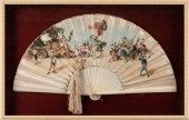 FRAMED CONTINENTAL PAINTED FAN