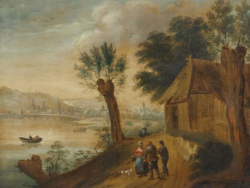 FRAMED CONTINENTAL SCHOOL OIL