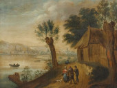 FRAMED CONTINENTAL SCHOOL OIL
