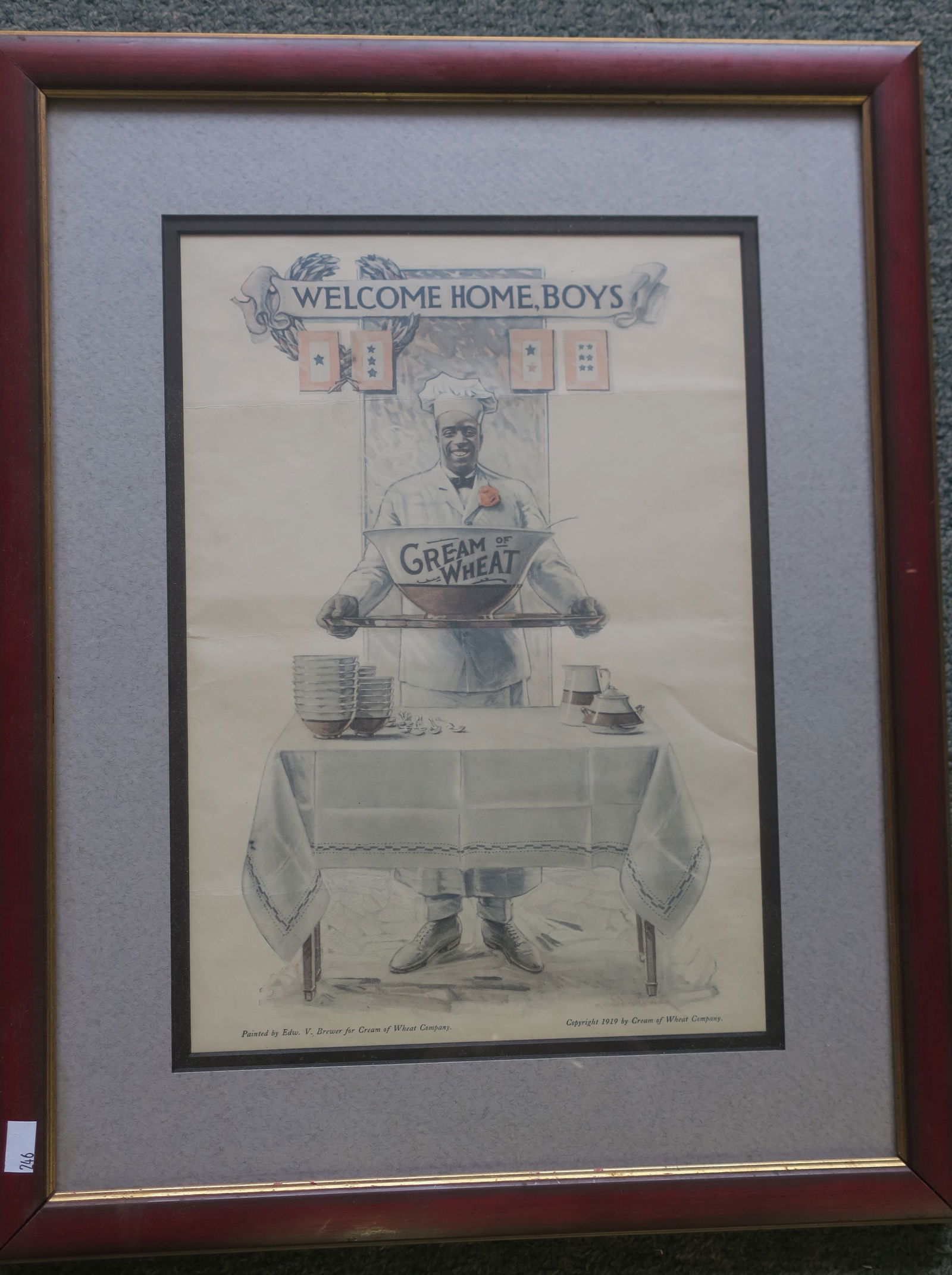 FRAMED CREAM OF WHEAT RASTUS AD