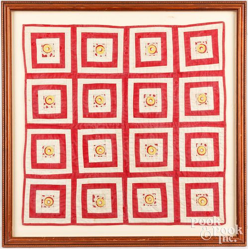 FRAMED CRIB QUILT, EARLY 20TH