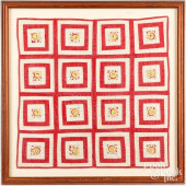 FRAMED CRIB QUILT, EARLY 20TH