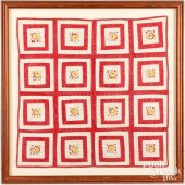 FRAMED CRIB QUILT, EARLY 20TH