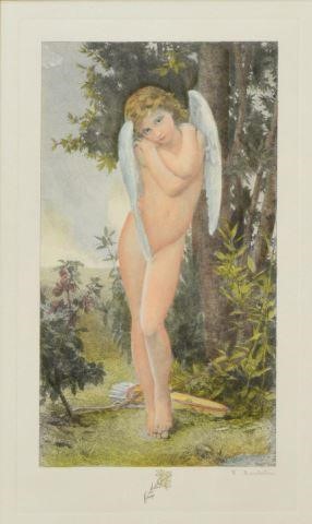 FRAMED 'CUPIDON' ETCHING AFTER