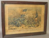 FRAMED CURRIER & IVES PRINT "T
