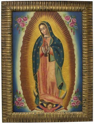 FRAMED DECORATIVE PAINTING OUR LADY