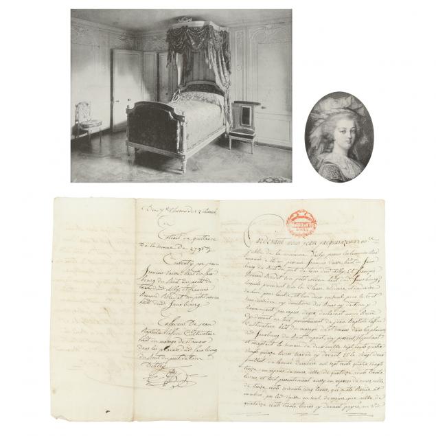 FRAMED DOCUMENT AND TWO PRINTS