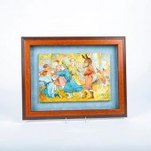 FRAMED DOULTON LAMBETH TILE, M