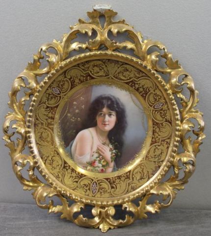 Framed Dresden Porcelain Plaque