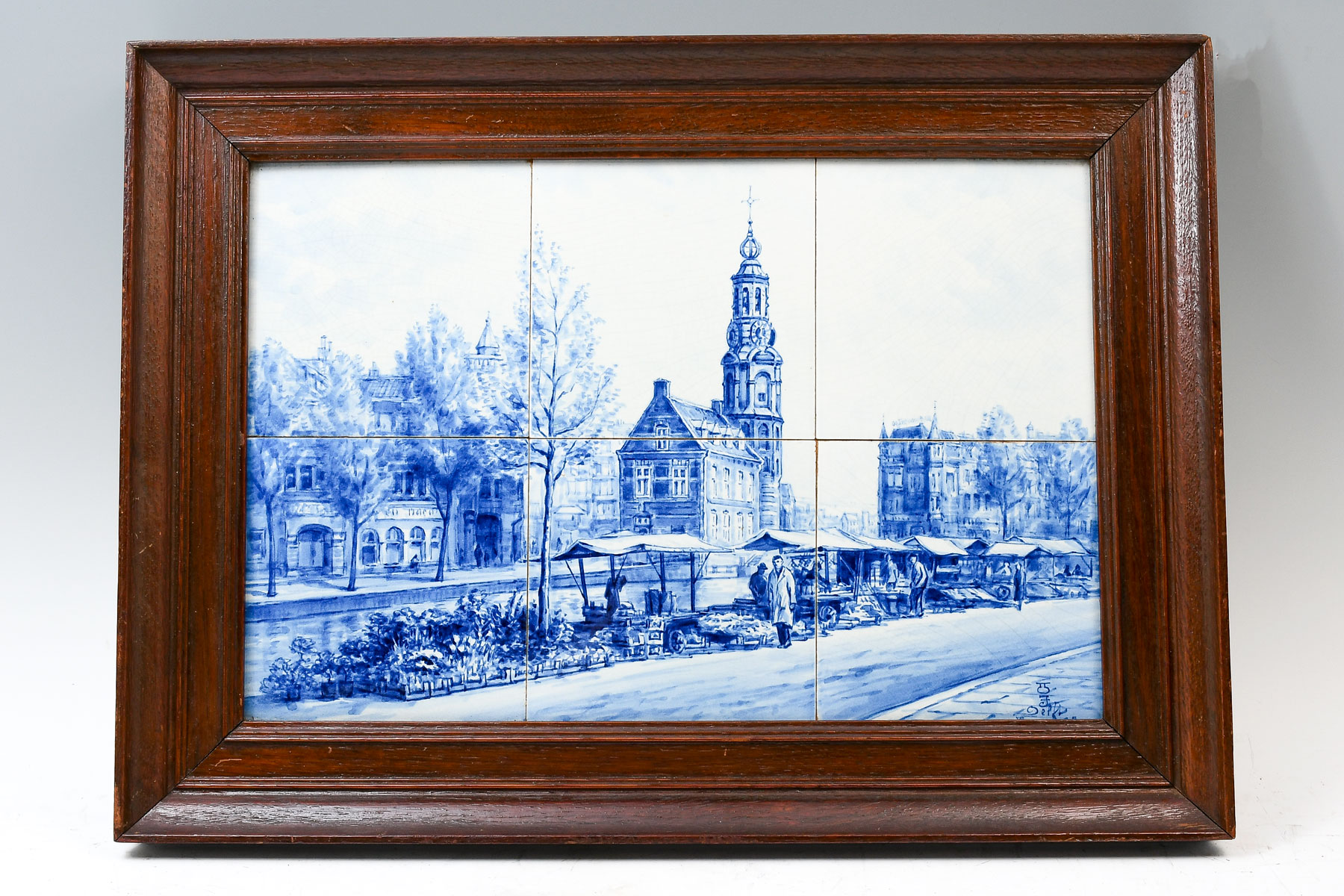 FRAMED DUTCH DELFT TILE PLAQUE: