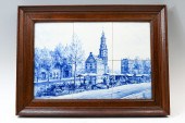 FRAMED DUTCH DELFT TILE PLAQUE