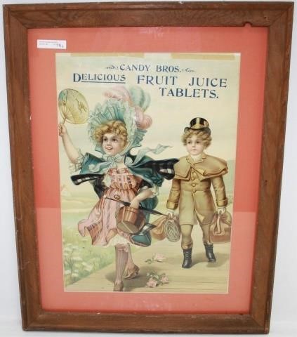 FRAMED EARLY 20TH CENTURY CANDY