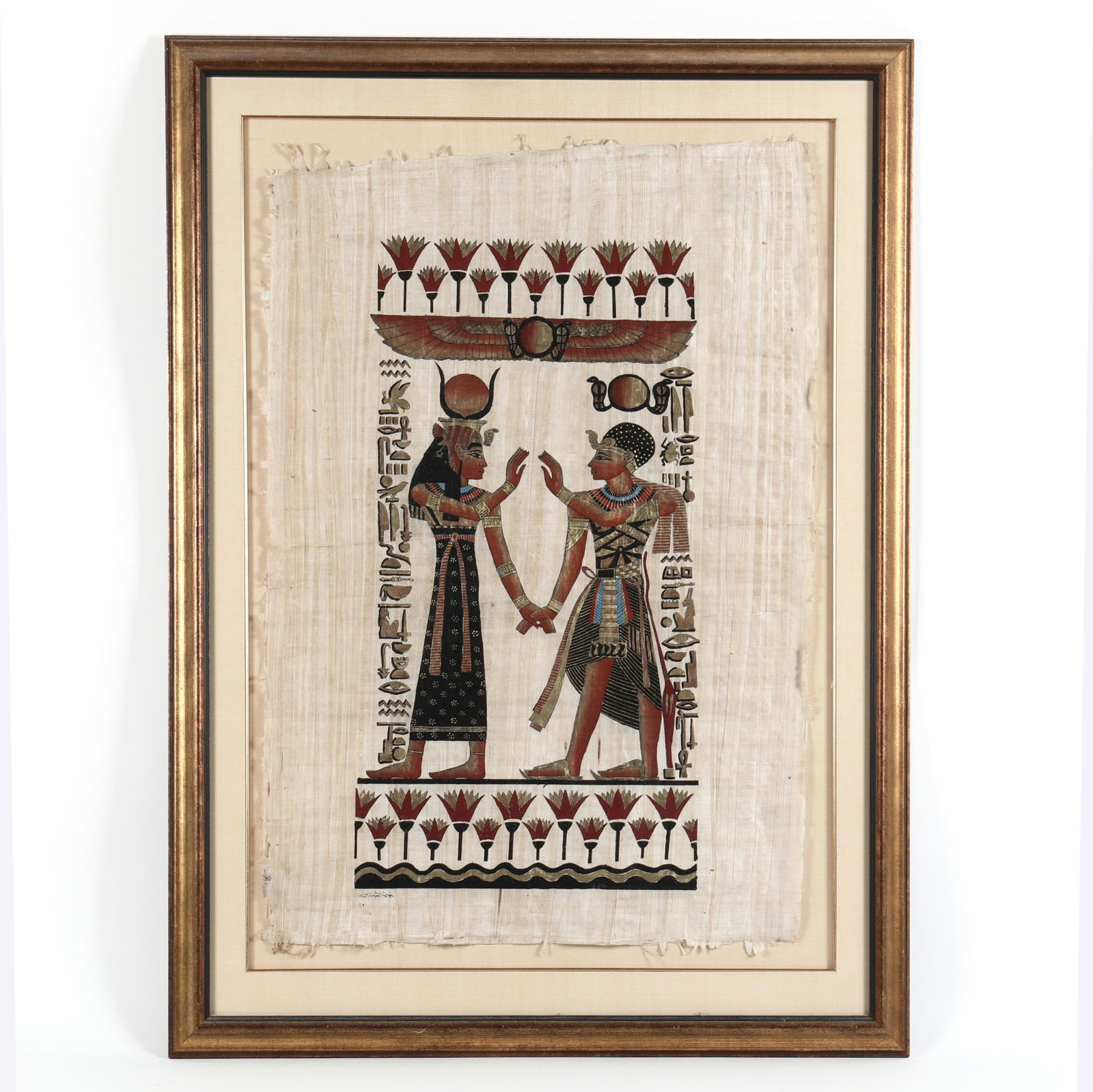 FRAMED EGYPTIAN PAINTING ON