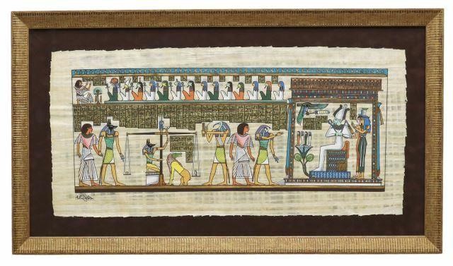 FRAMED EGYPTIAN STYLE PAINTED